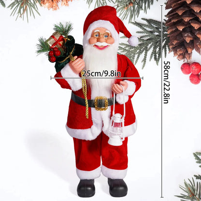 Christmas decoration standing Santa Claus doll ornaments Happy Date Christmas Santa Claus Figurine Decor party Ornament Gift Good Vibrations