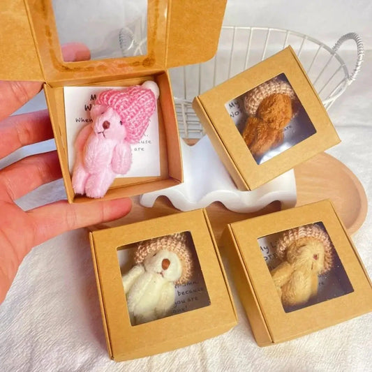 NEW Pocket Teddy Bear Mini Plush Bears In Box, Little Pocket Bears With Inspirational Card, Sympathy Gifts For Graduation Birth Good Vibrations
