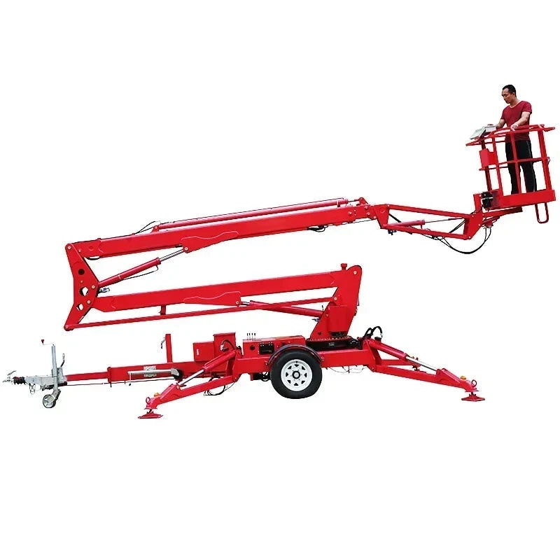 Portable Lifter Telescoping 12m-24m Aerial Trailer Towable Manlift Tow Behind Small Boom Man Lift Good Vibrations