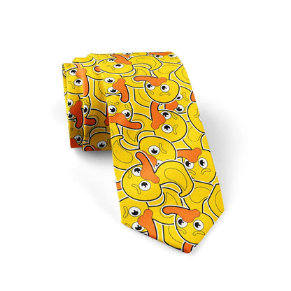 Fashion Adult Tie 8cm Wide Polyester Cartoon Yellow Duck Series Cute Accessories Novelty Design Wedding Business Fashion Gravata Good Vibrations
