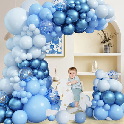 Blue Balloon Garland Arch Kit Macaron Light Blue Balloon Wedding Boy Baby Shower Ocean Birthday Party Decoration Kids Ballons Good Vibrations
