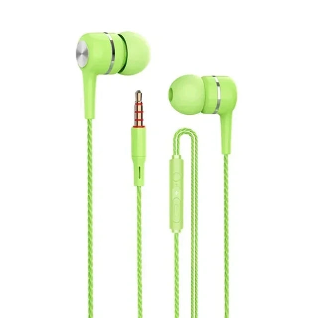 3.5mm Wired Headphones In Ear Headset Wired Earphones with Microphone Bass HiFi Stereo Earbuds Sports In-line Control For Phones Good Vibrations
