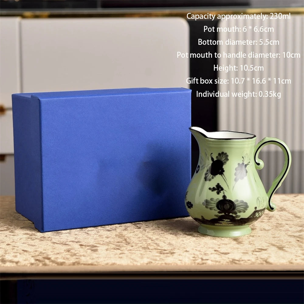 Italian Ceramic Tableware Household Jewelry Box Teapot Sugar Pot Milk Pot Kitchen Supplies Dim Sum Plate Fruit Plate Tableware Good Vibrations