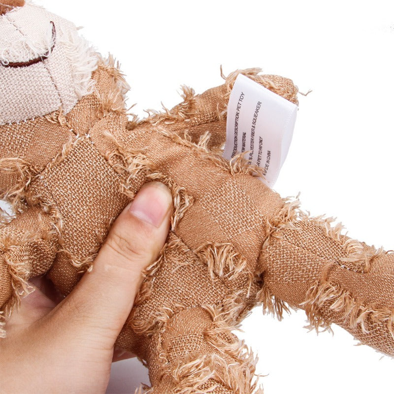 Pet Teddy Bear Soundmaking Toy Plush Interactive Dog Toys Grinding Cleaning Teeth Anti Bite Abreact Plaything Bear Pets Supplies Good Vibrations