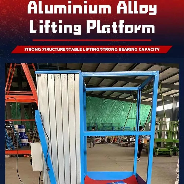 Portable residential single lift, lifting height 6m - 10m, aluminum alloy mast lifting work platform, suitable for home use Good Vibrations