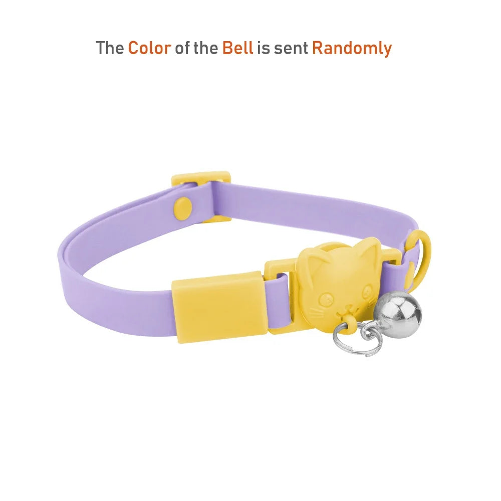 Pet Cat Bell Collar Dog Necklace PVC Waterproof Adjustable Kitten Candy Color Collar Festival Grooming Decorate Pet Supplies - Good Vibrations