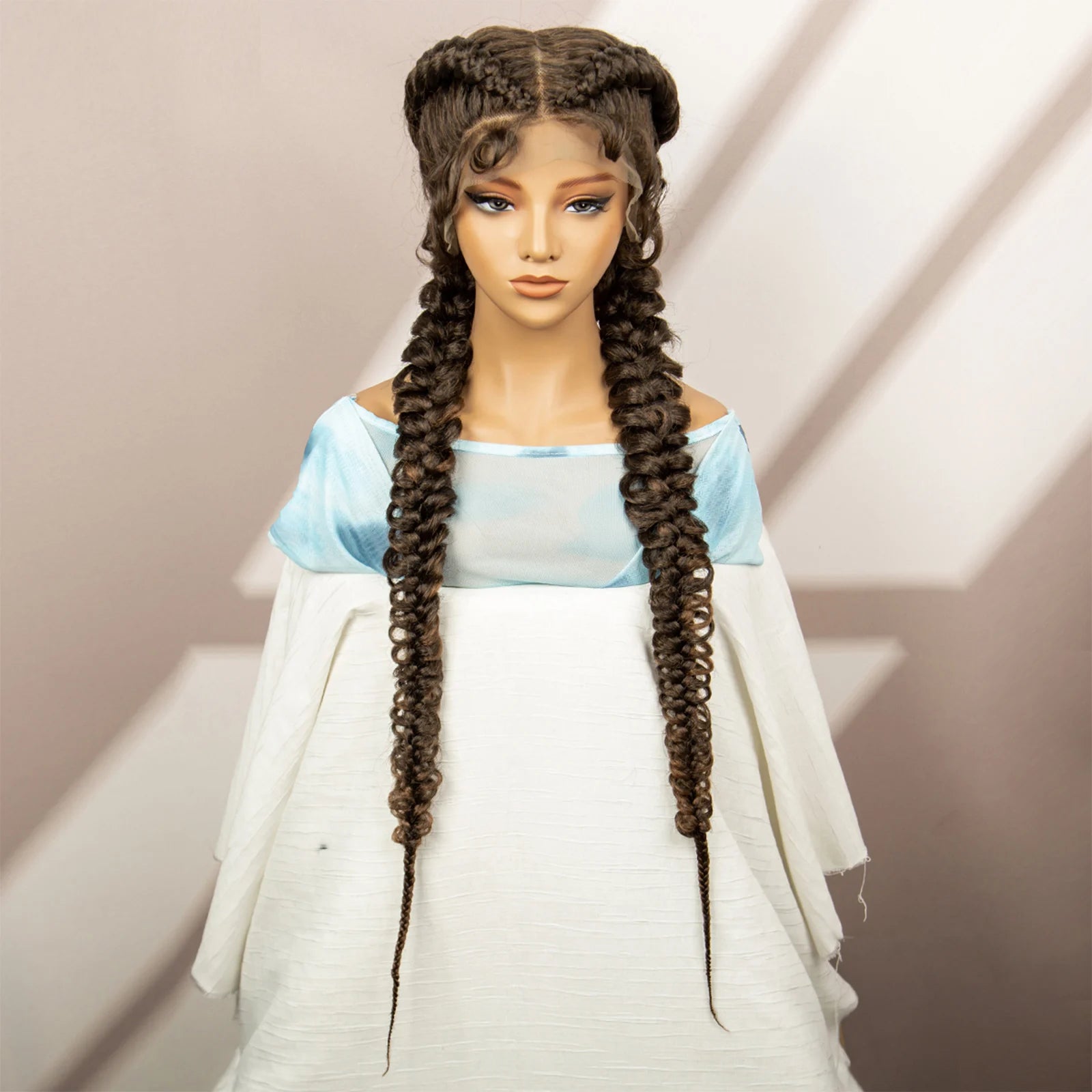 Synthetic Goddess Braided Wigs Cornrow Braided Wigs with Baby Hair Braids Wigs for Women Daily Use Knotless Wigs Good Vibrations