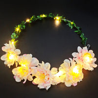 Wedding Party Crown Glowing Flower Headband LED Light Wreath Garland Decoration Women Girl Birthday Favor Luminous Hairband Good Vibrations