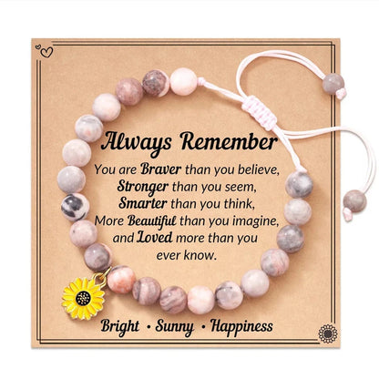 Fashion Women Teen Girl Gifts, Natural Stone Bracelets Trendy Stuff Inspirational Teen Girl Women Gifts Ideas Good Vibrations