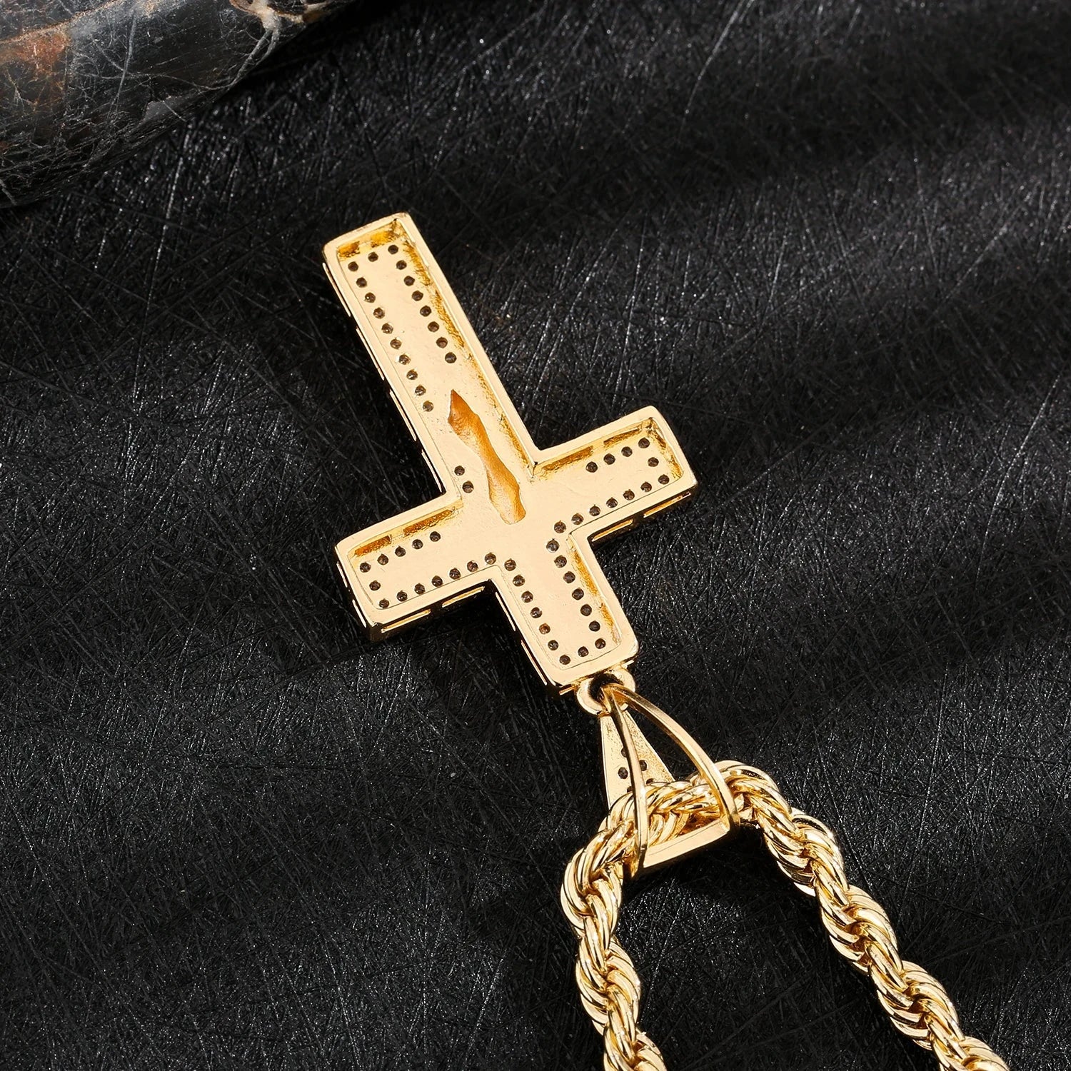 Christian Jesus Cross Necklace Women's Stainless Steel Copper Pendant Religious Easter Faith Charm Prayer Baptist Jewelry Good Vibrations