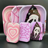 18*14cm Metal Rolling Storage Tray with  TinPlate Storage Box Tobacco Cigarettes Cases Holder Smoking Accessories Good Vibrations Adult Super Store