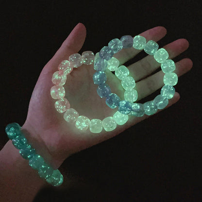Luminous Bracelets For Women Men Fluorescent Natural Stone Bracelet Night Light Glowing Beads Bangle Fashion Jewelry Couple Gift Good Vibrations