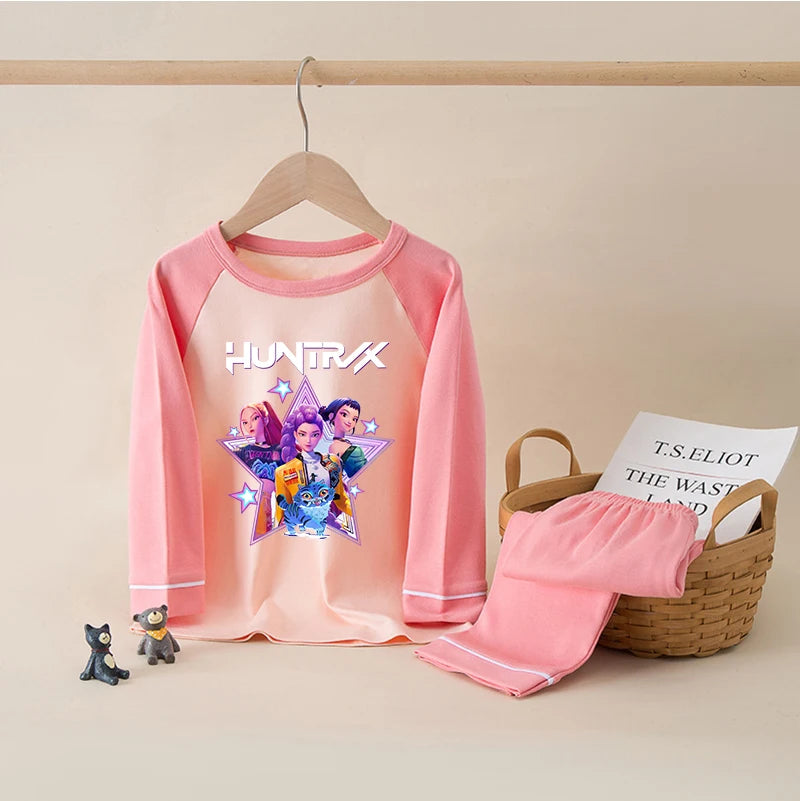 K-Pop Hunters Zoey Mira Rumi Children's Clothing Sets Boys Cartoon Sleepwear Clothes Kids Pajamas Set Baby Girls Cotton Pyjama Good Vibrations