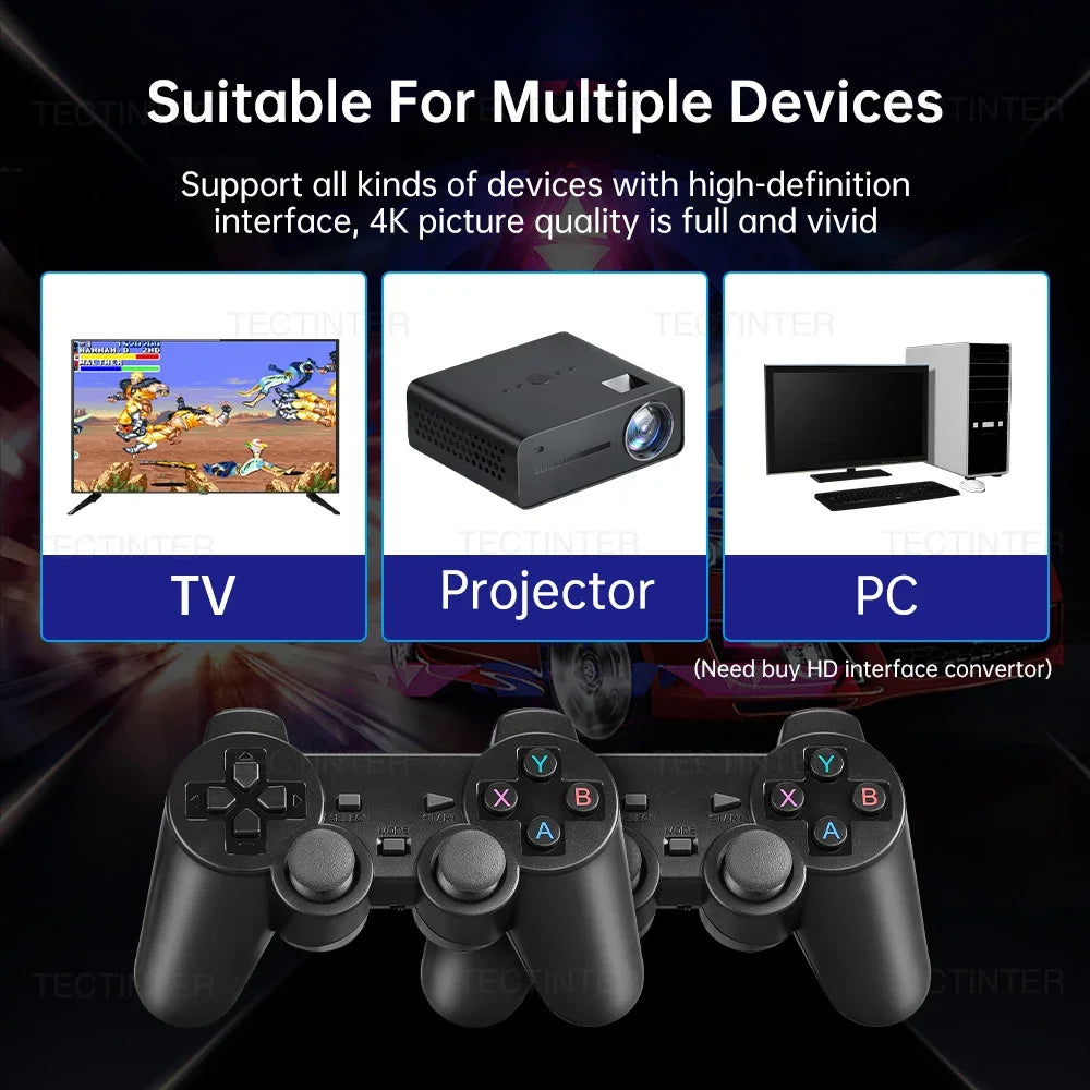 4K Game Stick TV Video Game Console Built-in 20000+ Games 64G Retro Handheld Game Player Wireless Controller Gamepad Good Vibrations