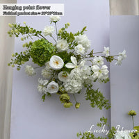 White Green Flowers Wedding Decoration Artificial Flowers Floral Backdrop Arrangement Hang Flower Row Road Lead Flower Ball Good Vibrations