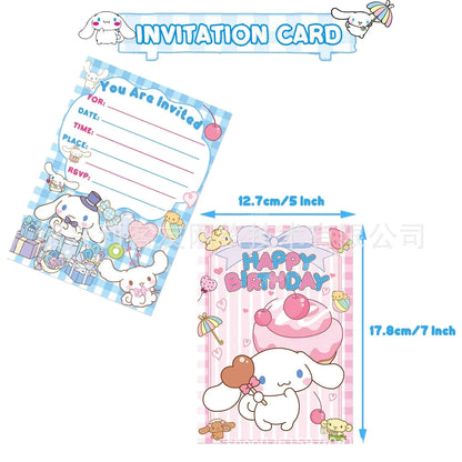 Cinnamoroll Theme Party Supplies Kids Birthday Christmas Decorations Gift Bag Ballons Banner Cake Topper Tableware Accessories Good Vibrations