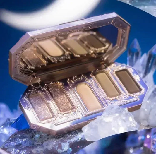 Flower Knows Moonlight Mermaid Eyeshadow Palette 8-Color Matte Shimmer Glitter Eye Makeup Cosmetics Women Beauty Eye Shadow Good Vibrations