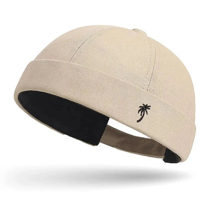 Beanie Hats Men Women Spring Autumn Landlord Hat Streetwear Hip Hop Brimless Hat Embroidered Coconut Tree Docker Cap Wholesale Good Vibrations