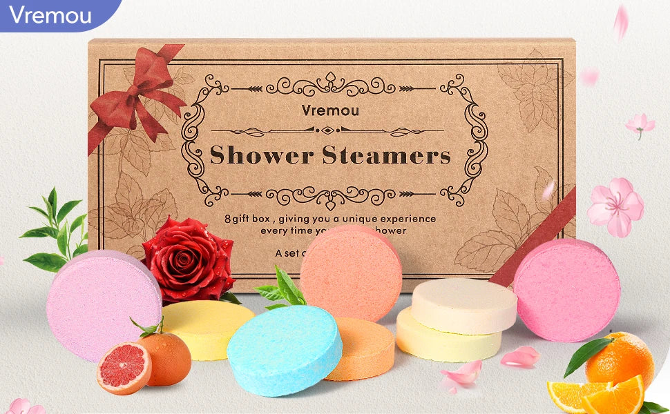 Shower Steamers Aromatherapy -8 Pack, Mothers Day Gifts for Mom, Birthday Gifts for Women Wife Teen Girls, Natural Essential Oil Good Vibrations Adult Super Store