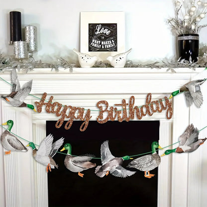 Mallard Duck Happy Birthday Party Decorations Duck Hunting Birthday Party Banner Mallard Duck Birthday Party Banner Hunting Good Vibrations