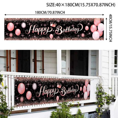 Happy Birthday Banner Birthday Party Decoration Kids Boys Girl Baby Shower Decoration Bunting Garland Banners Flags Anniversary Good Vibrations