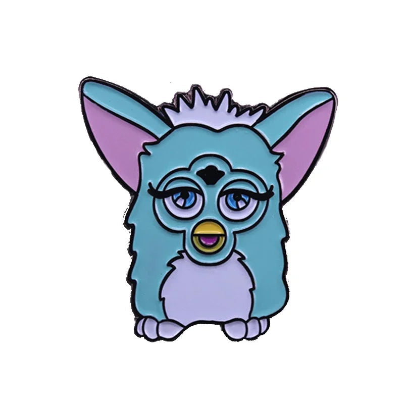Cute Furby Pin Nostalgia 90s Kids Toy Inspired Badge Vaporwave Aesthetics Jewelry Good Vibrations