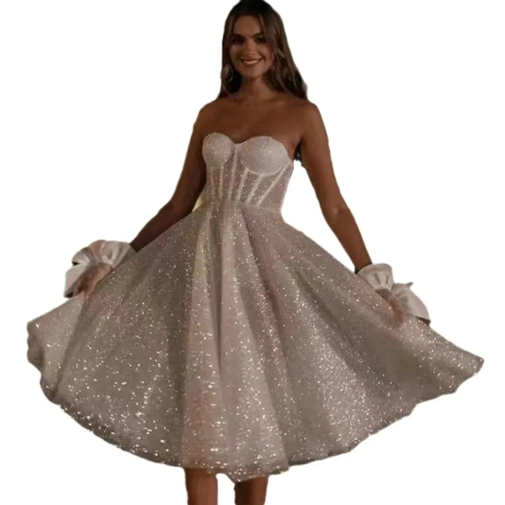 Wholesale Short Wedding Dresses White Flowers Sleeveless Vestidos De Novia Vestidos Sweetheart Customsize Good Vibrations