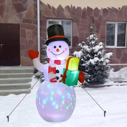 1.5m Christmas Inflatable Snowman Airblown Decor with LED Light Christmas Outdoor Courtyard Garden Doorway Ornaments Party Props Good Vibrations
