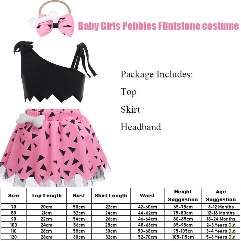 Infant Toddle Kids Pebble Bone Stone Fancy Dress Up Halloween Costume Kids Caveman Cavegirl Flint stone Costume For Baby Girl Good Vibrations