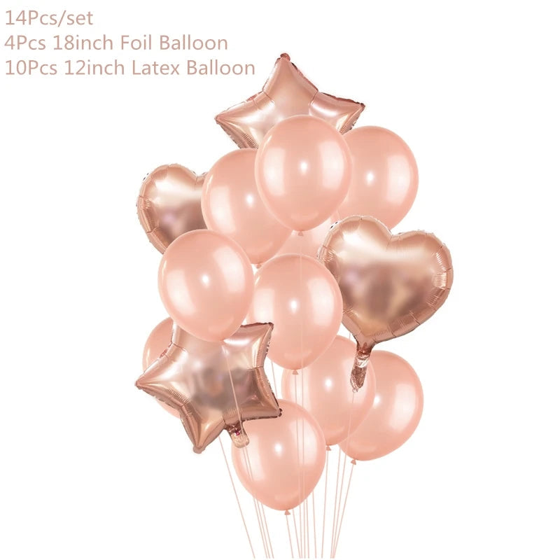 Rose Gold Party Disposable Tableware Set Paper Plate Cup Kids Adult Birthday Wedding Bachelorette Party Decoration Baby Shower Good Vibrations