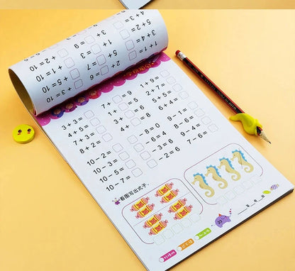 80Pages / Book of Children  Addition and Subtraction Learning Math Students Handwriting Preschool Mathematics Exercise Books Good Vibrations