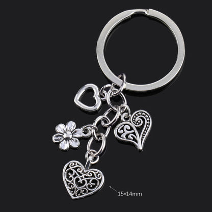 Fashion Animal Women Keychain Car Moon Cat Dog Love Heart Key Chain Friends Gift Jewelry Bag Pendant Wing Evil Eye Angel Turtles Good Vibrations