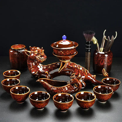 Porcelain Gaiwan Chinese Tea Set Complete Set Puer Chinese Portable Tea Set Luxury Vintage  Tea Ceremony Good Vibrations