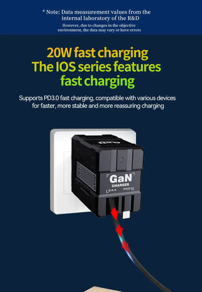 GaN 20W Fast charging PD3.0 Charger Type C lighting For iPhone 12 13 Samsung Huawei Xiaomi Mobile Phone EU/US Plug Wall Charger Good Vibrations
