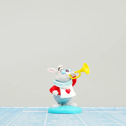 6-10cm 6pcs/Lot Alice in Wonderland Cheshire Cat White Rabbit Cake Car Desk Decoration Figure Toys Good Vibrations
