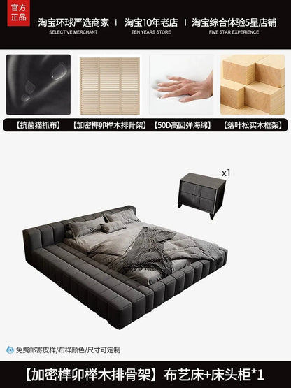 King Size Japanese Bed Double Unique Nightstand Single Beds Sleeping Upholstery Muebles Para El Hogar Bedroom Decoration Good Vibrations