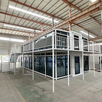 Double Storey Container House Modular House Design 20ft 40ft Custom 2/3/4 Bedrooms for Work Office Warehouse Portable House Good Vibrations