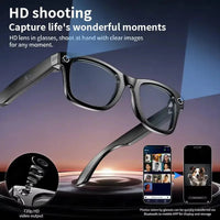 New AI Smart Glasses 800W Pixel Camera Bluetooth HD Call Voice Assistant Stereo Music Player Translate 6K Photochromic Glasses Good Vibrations
