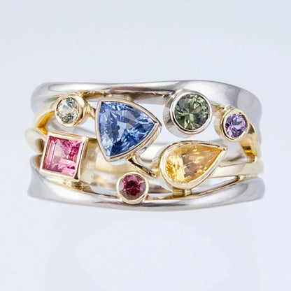 2026 Aesthetic Enamel Flower Finger Ring for Women Wedding Party New 2026  Silver Color Luxury Cubic Zirconia Jewelry Gift Good Vibrations