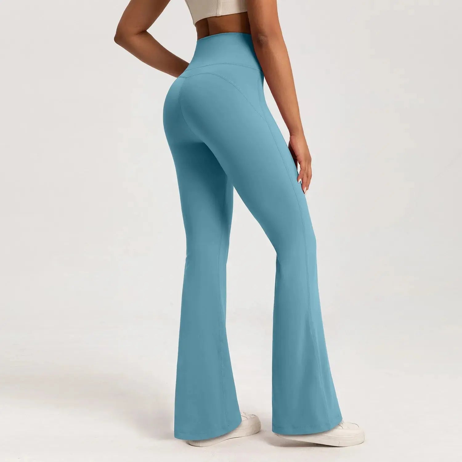 High-end Yoga Leggings Slim Yoga Pants High Waist Wide Leg Pants Bottoms Breathable Gym Casual Sports Bell Leggings Female Good Vibrations