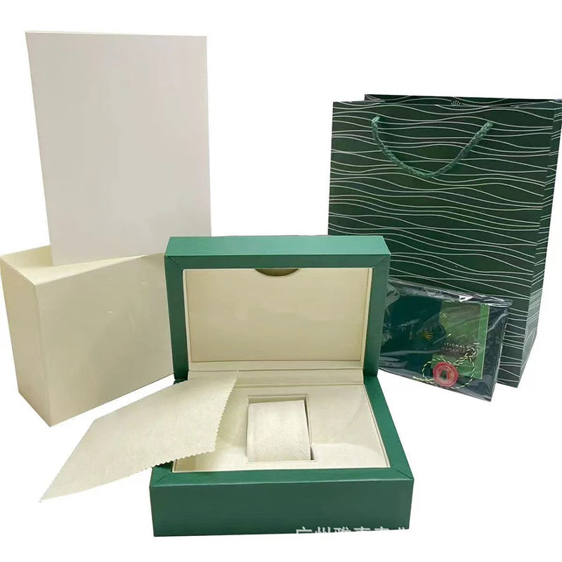 Green Box Watch Gift Set with Instructions Card Luxury Christmas Gift Packaging Watch Case Brand None Origin Full Set Gift Box Good Vibrations