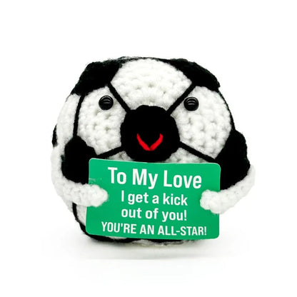 Funny Positive Baseball Hug Pocket Hug Mini Handmade Knitted Doll Cute Desktop Decoration Birthday Holiday Gift Home Decoration Good Vibrations