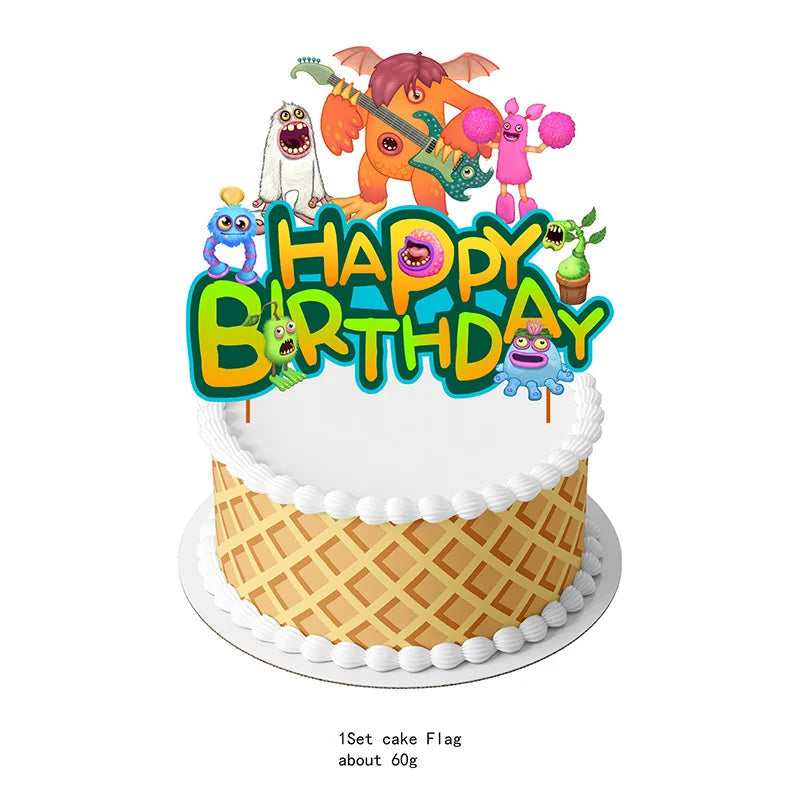 Game My Singing Monsters Birthday Party Decorations Kids Favor Gift Paper Cups Plates Baby Shower Disposable Tableware Supplies Good Vibrations