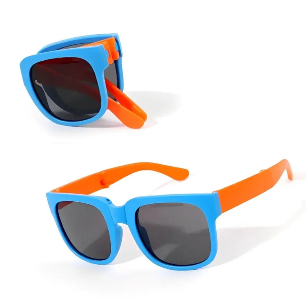 Square Frame Kids Sunglasses Fashion UV 400 Outdoor Foldable Sunglasses Children Eyewear for Toddler Boys and Girls Good Vibrations