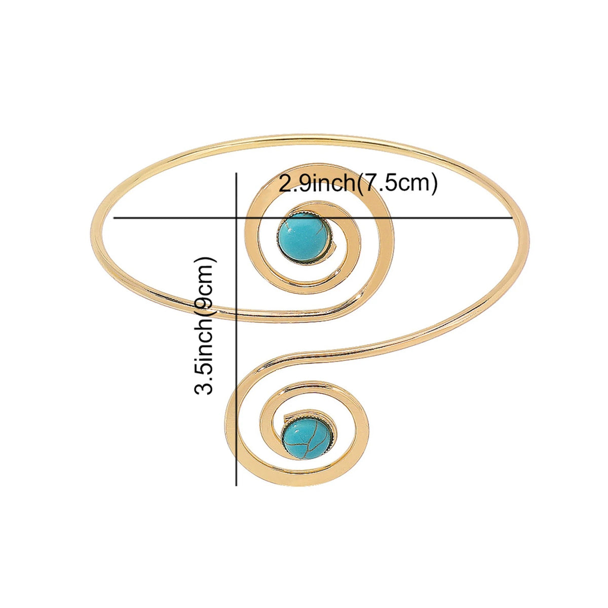 Arm Bracelet Women Arm Accessory Ethnic Style Faux Turquoise Adjustable Shape Armlet Jewelry Jewellery Woman Bracelets Good Vibrations