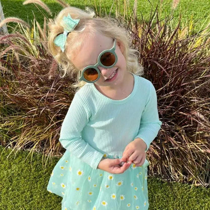 2Pcs/Set Baby Round Sunglasses Children Vintage Sun glasses UV400 Protection Classic Kids Shade Eyewear Summer Hair Accessories Good Vibrations