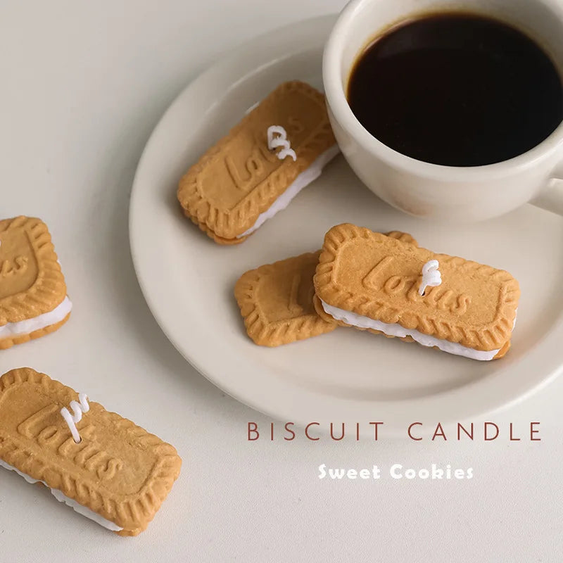 Cute Handmade Biscuit Candle Scented Candle Aromatherapy Soy Wax Candle Wedding Birthday Candles Party Home Decoration Good Vibrations