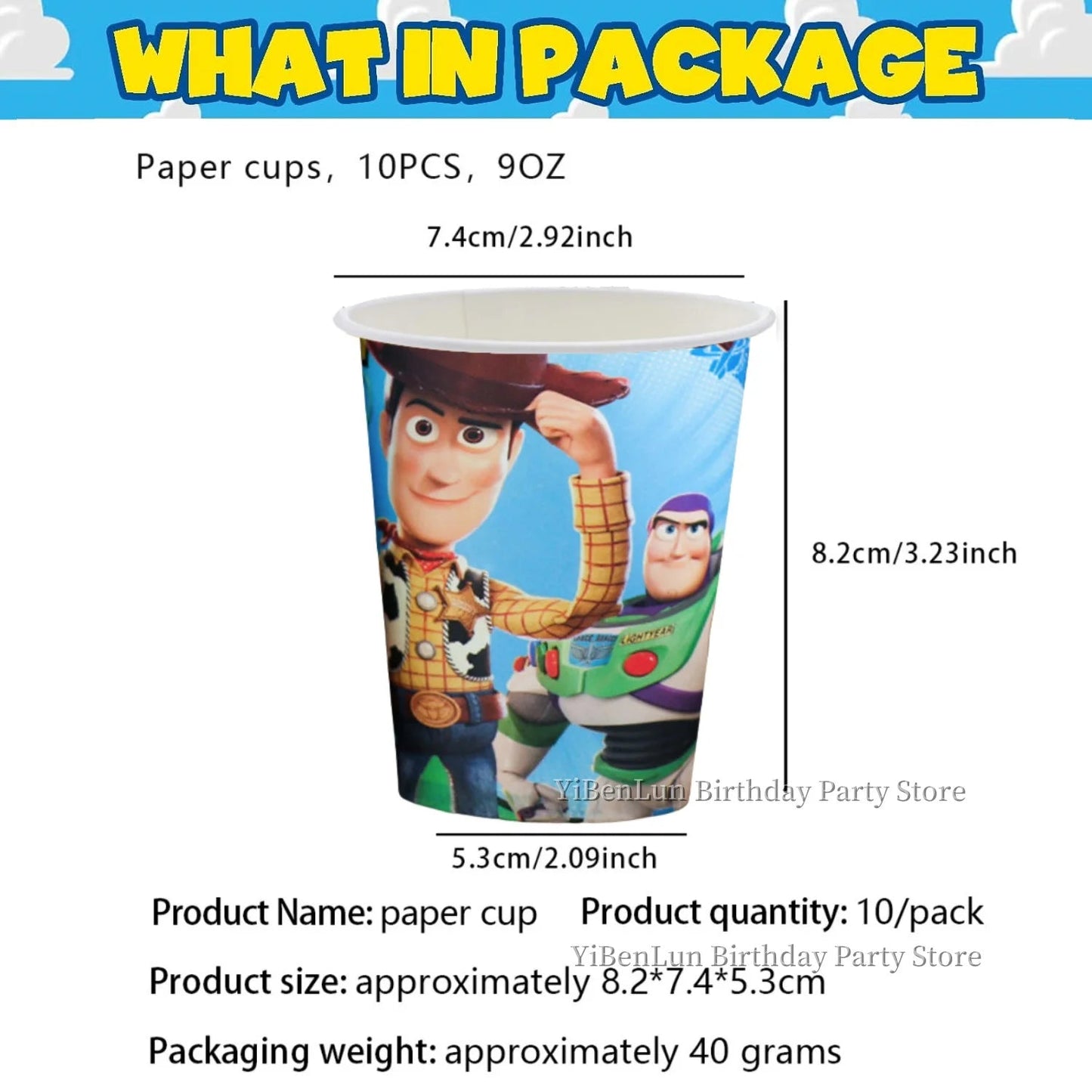 7/9 inch Toy Story Party Plates Birthday Decor Tableware Buzz Lightyear Paper Dish Cups Baby Shower Kids Favors Party Supplies Good Vibrations