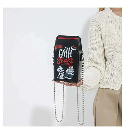 Printed Graffiti Small Square Bag Fashion Cool Crossbody Bag Funny Box Shoulder Bag For Girls Good Vibrations