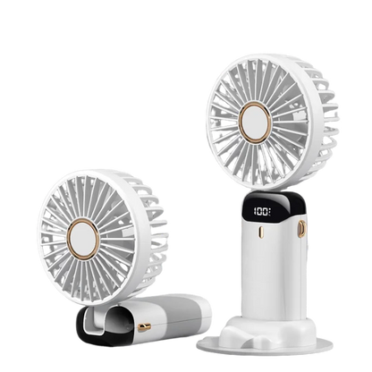 5 Speed Adjustable Intelligent Digital Display USB Folding Neck Hanging Fan Portable Charging Model Portable Cooling Device Good Vibrations